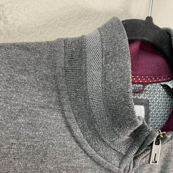 Ted Baker Mens XXL Gray 1/4 Zip Pullover Sweatshirt Long Sleeve Top - Picture 8 of 12